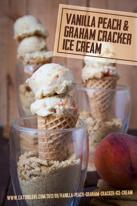 Vanilla peach and graham cracker ice cream