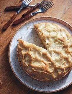 Vanilla-poached apple cake