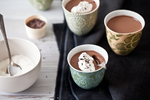 Vanilla rice pudding & chocolate panna cotta