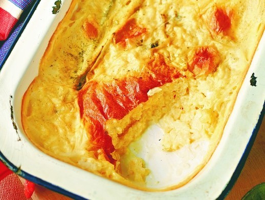 Vanilla rice pudding with cherry and rum syrup (Bake the Book)