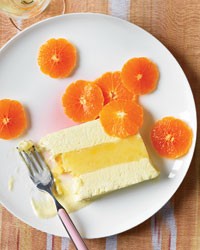 Vanilla semifreddo and orange sorbet terrine