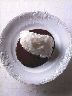 Vanishing soufflé with chocolate brandy custard