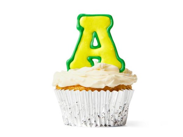 Varsity letter cupcake toppers