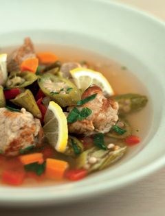 Veal & okra soup (Bamjova supa so teleshko meso)