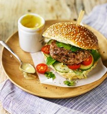 Veal and Parmesan burgers with anchovy mayonnaise