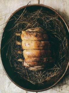 Veal baked in hay