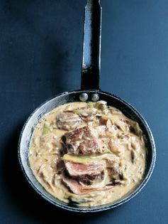 Veal eye fillet with creamed leeks (Mignon au blanc de poireaux)