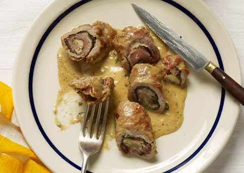 Veal involtini with prosciutto and Parmesan