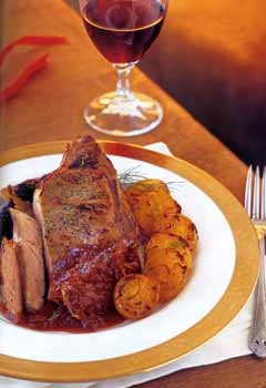Veal rib chops with caramelized fennel and figs