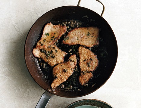 Veal scallopini with brown butter and capers