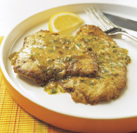 Veal scaloppini with lemon-parsley sauce