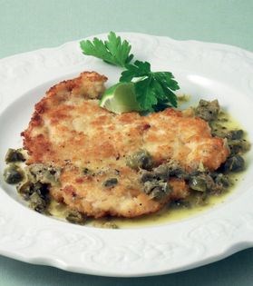 Veal schnitzel with caper butter