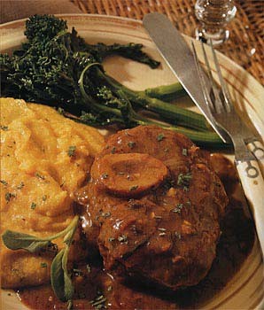 Veal shanks with caramelized onions and sage