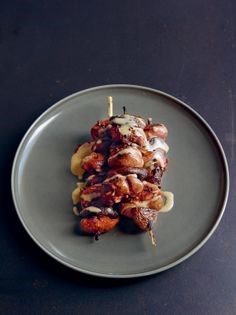 Veal sweetbread skewers