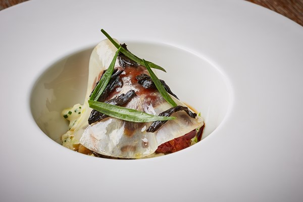 Veal sweetbread with celeriac ‘risotto’, wild mushrooms and tarragon