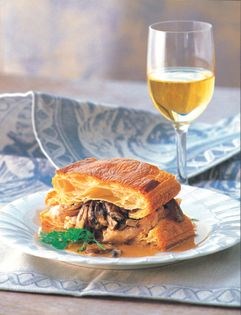 Veal sweetbreads in puff pastry