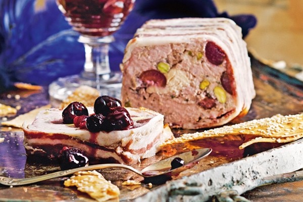 Veal terrine with cherry sauce