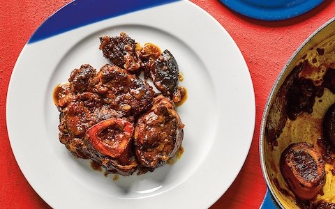 Veal with dried persimmons and tart berries