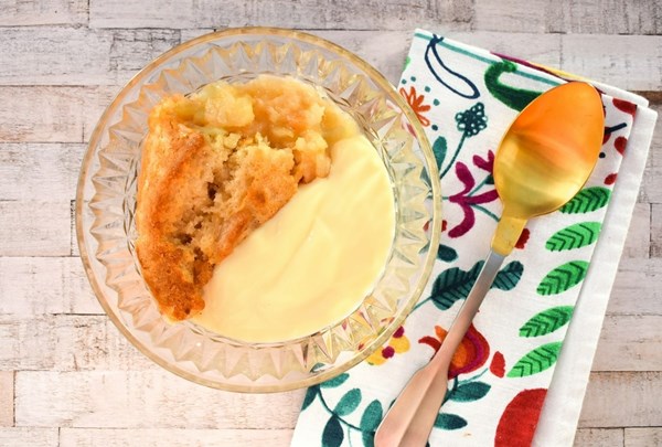 Vegan apple sponge pudding