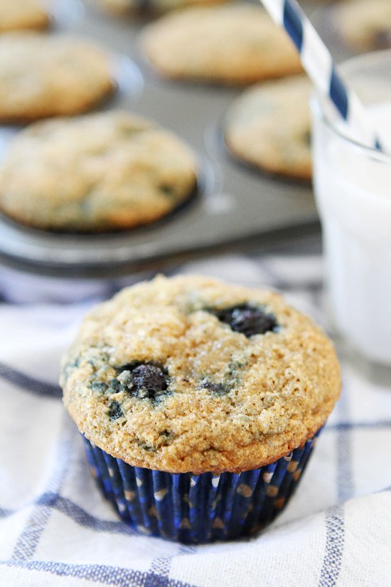 Vegan banana blueberry muffins