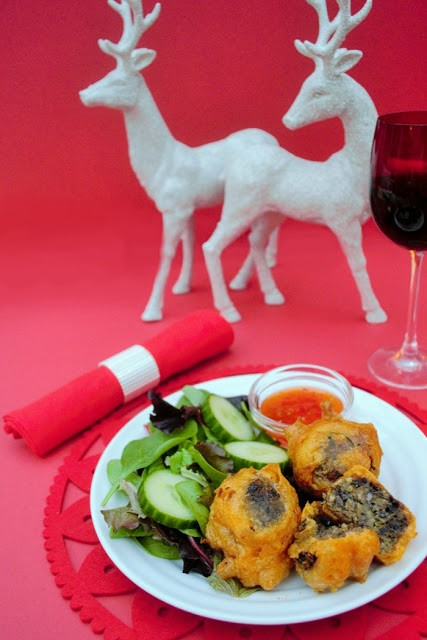 Vegan beer battered haggis bites