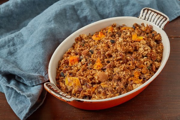 Vegan butternut squash and olive stuffing