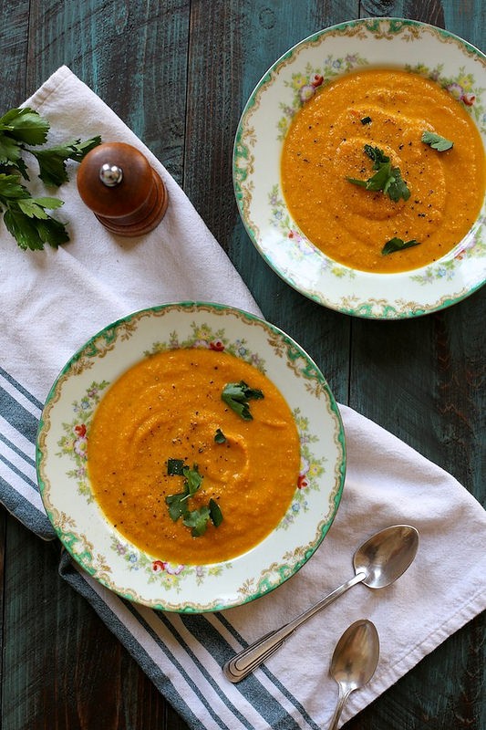 Vegan carrot jalapeño soup 