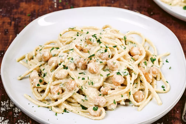 Vegan chickpea Alfredo