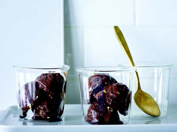 Vegan chocolate-almond sorbet