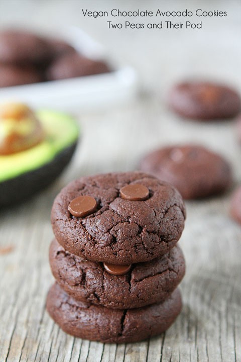 Vegan chocolate avocado cookies