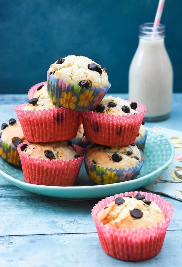 Vegan chocolate chip muffins