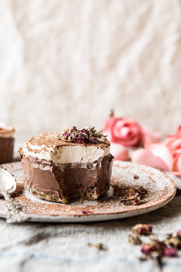 Vegan chocolate custard cake
