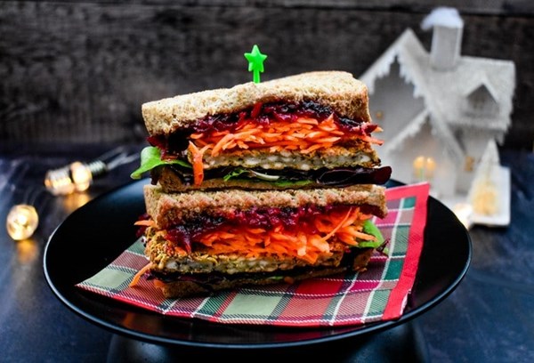 Vegan Christmas feast sandwich