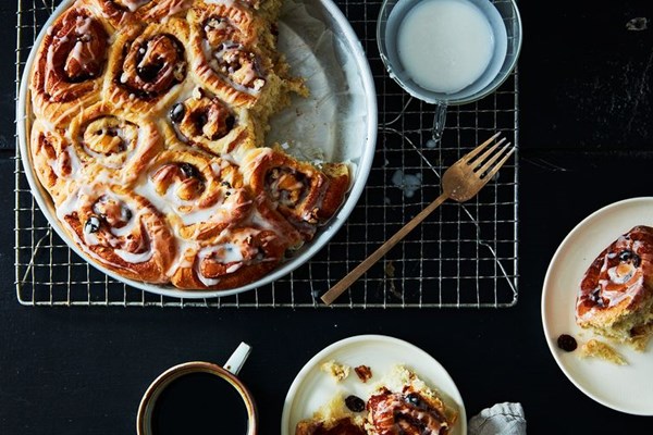 Vegan cinnamon pecan rolls
