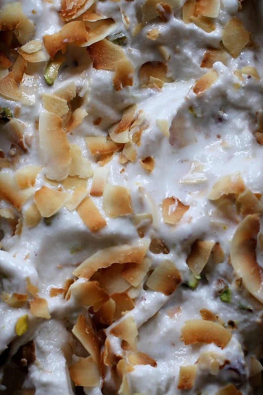 Vegan coconut and pistachio ice cream