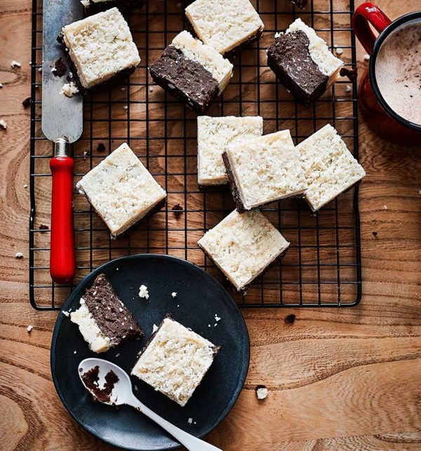 Vegan coconut 'Bounty' brownies