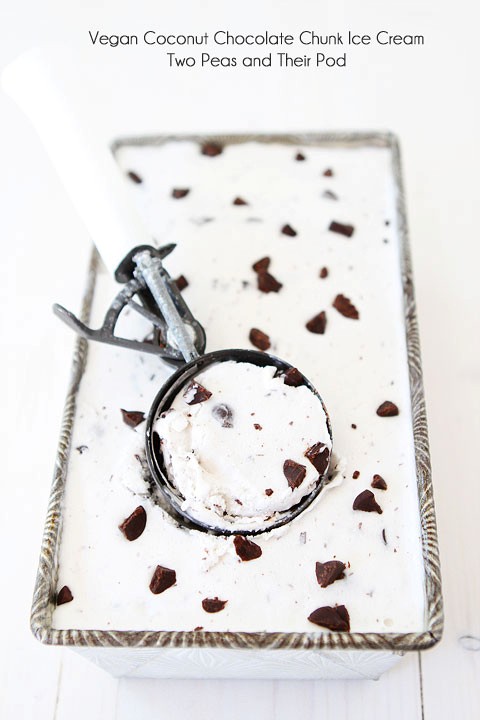Vegan coconut chocolate chunk ice cream