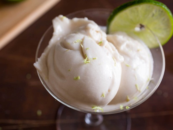 Vegan coconut, lime, and rum ice cream