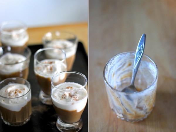 Vegan coffee pudding with coconut cream