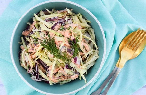 Vegan coleslaw with fresh herbs