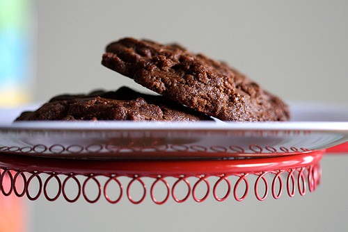 Vegan cookies with chocolate, peanut butter, and cinnamon