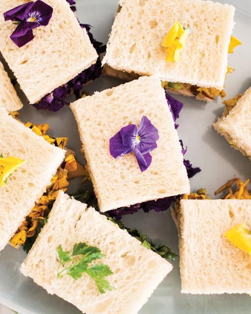 Vegan curried jackfruit tea sandwiches