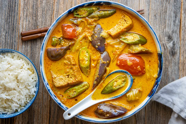 Vegan curry with all the vegetables