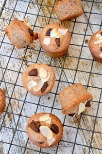 Vegan friands with chocolate chips