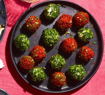 Vegan garlic & herb 'cheese' balls