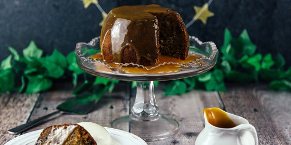 Vegan gingerbread sticky toffee pudding