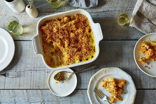 Vegan, gluten-free butternut squash gratin