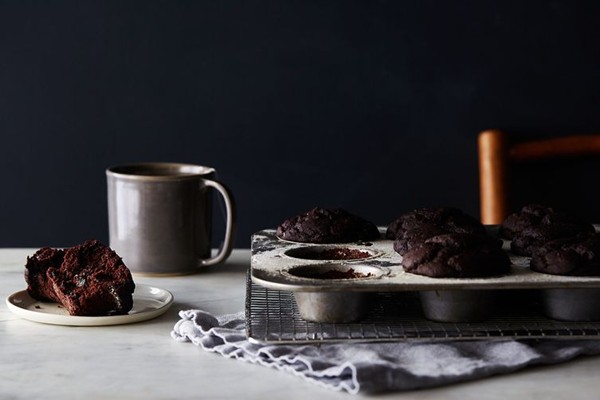 Vegan, gluten-free double chocolate muffins