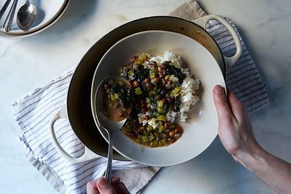 Vegan gumbo with Beans and Greens