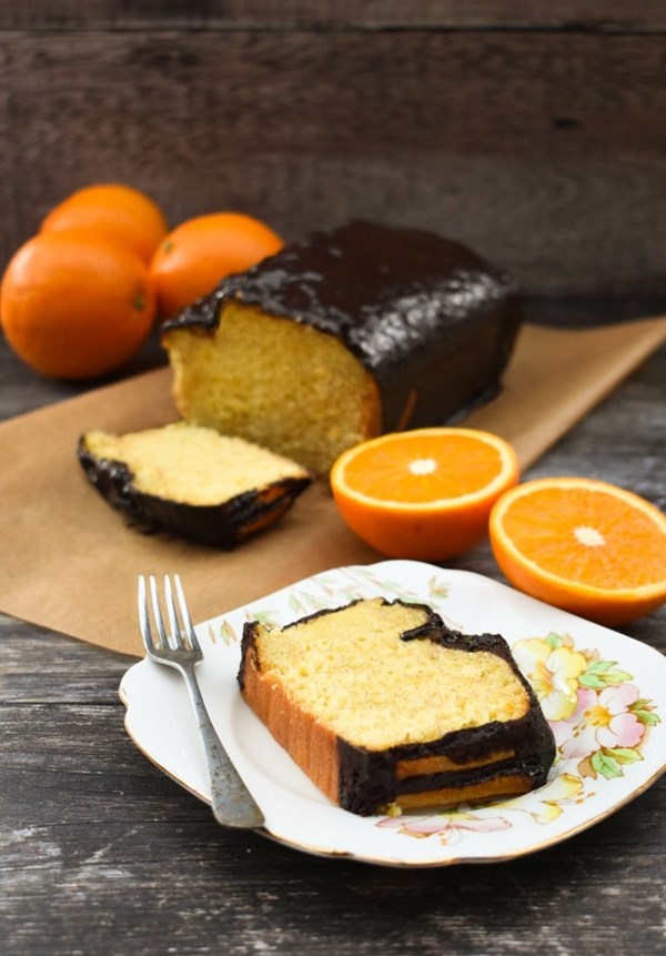 Vegan Jaffa orange loaf cake